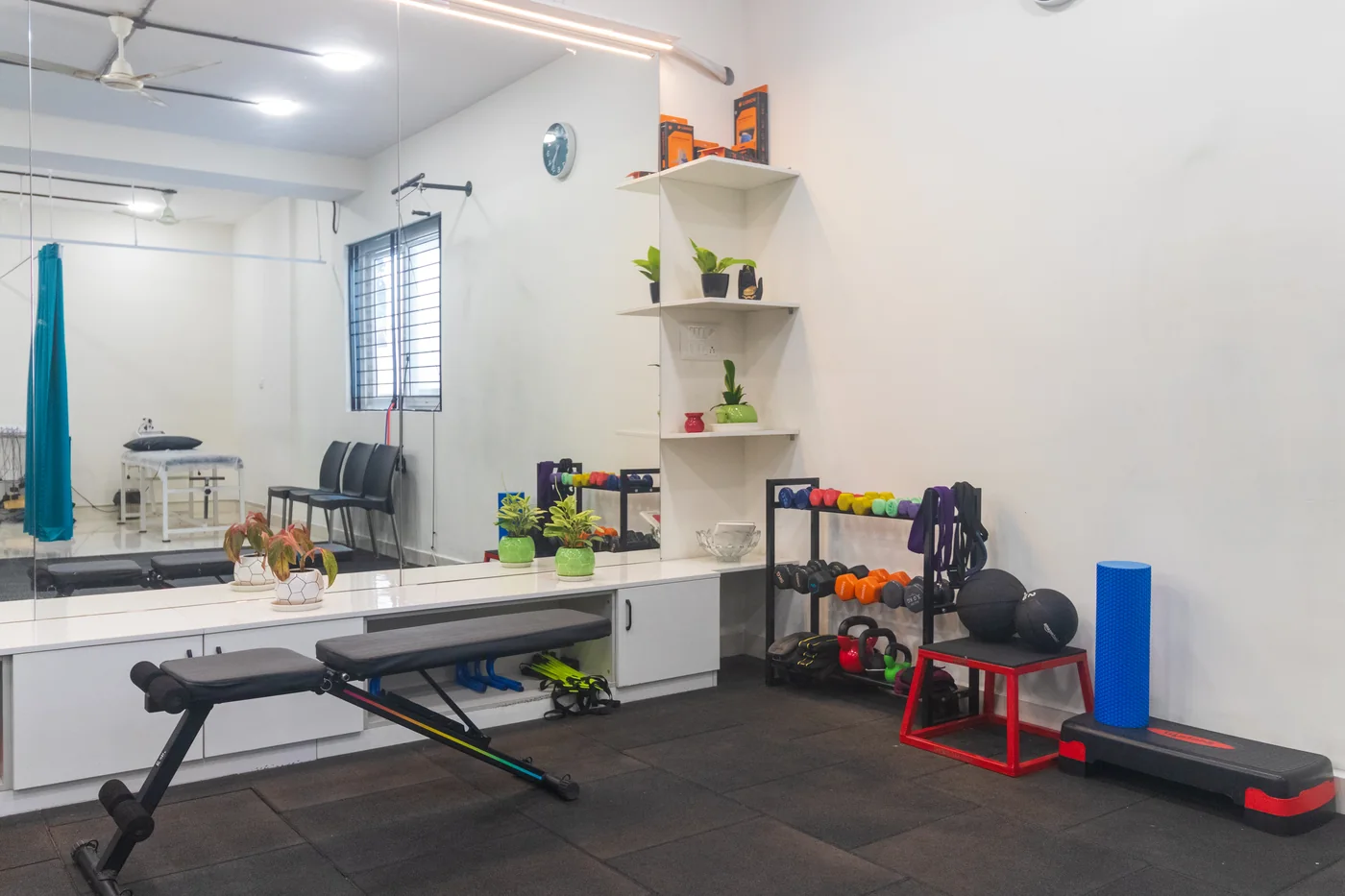 Sports injury rehabilitation and strength training area at ReBalance Physiotherapy Clinic, Whitefield